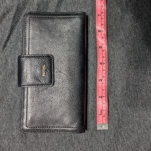 Fossil Black Leather Long Wallet